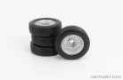 ACCESSORIES  SET 4X WHEELS AND TYRE FOR 3-SERIES 323i (E21) 1975  BLACK SILVER