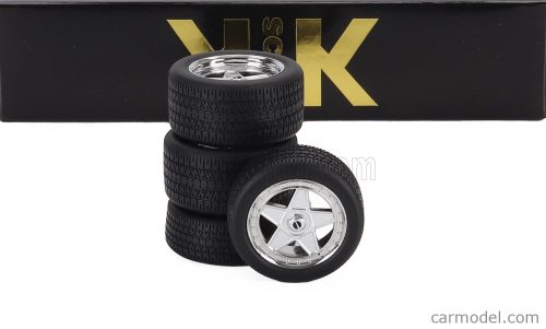 ACCESSORIES  SET 4X WHEELS AND RIMS FOR FERRARI F40 1987  BLACK CHROME