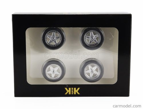 ACCESSORIES  SET 4X WHEELS AND RIMS FOR FERRARI F40 1987  BLACK CHROME
