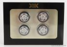 ACCESSORIES  SET 4X WHEELS AND RIMS FOR FERRARI F50 1995  SILVER BLACK