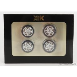   ACCESSORIES  SET 4X WHEELS AND RIMS FOR FERRARI F50 1995  SILVER BLACK