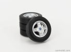 ACCESSORIES  SET 4X WHEELS AND RIMS FOR FIAT 500 ABARTH 1968  BLACK SILVER