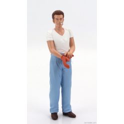   FIGURES  JAMES STANDING FOR PORSCHE 356 A SPEEDSTER 1955  LIGHT BLUE WHITE