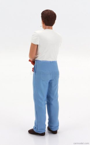 FIGURES  JAMES STANDING FOR PORSCHE 356 A SPEEDSTER 1955  LIGHT BLUE WHITE