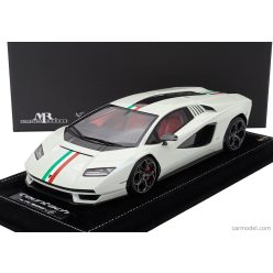  LAMBORGHINI  COUNTACH LPi 800-4 ITALIAN LIVERY 2021 - CON VETRINA - WITH SHOWCASE  WHITE ITALIAN FLAG