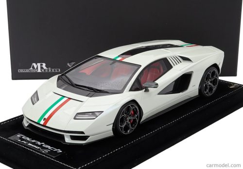 LAMBORGHINI  COUNTACH LPi 800-4 ITALIAN LIVERY 2021 - CON VETRINA - WITH SHOWCASE  WHITE ITALIAN FLAG