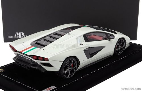 LAMBORGHINI  COUNTACH LPi 800-4 ITALIAN LIVERY 2021 - CON VETRINA - WITH SHOWCASE  WHITE ITALIAN FLAG