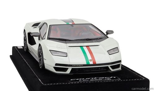 LAMBORGHINI  COUNTACH LPi 800-4 ITALIAN LIVERY 2021 - CON VETRINA - WITH SHOWCASE  WHITE ITALIAN FLAG