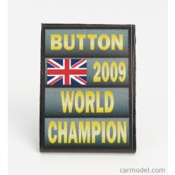   ACCESSORIES  F1  WORLD CHAMPION PLATE PIT BOARD - BRAWN GP MERCEDES BGP001 N 22 SEASON 2009 JENSON BUTTON  GREY BLACK YELLOW