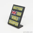 ACCESSORIES  F1  WORLD CHAMPION PLATE PIT BOARD - BRAWN GP MERCEDES BGP001 N 22 SEASON 2009 JENSON BUTTON  GREY BLACK YELLOW