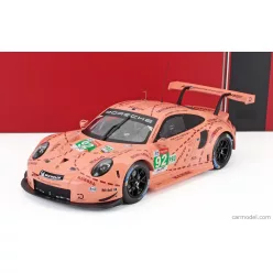   PORSCHE  911 991 RSR TEAM PORSCHE GT N 92 WINNER LMGTE PRO PINK PIG TRIBUTE 24h LE MANS 2018 MICHEAL CHRISTENSEN - KEVIN ESTRE - LAURENS VANTHOOR  PINK