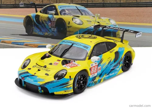 PORSCHE  911 991 RSR-19 4.2L TEAM DEMPSEY PROTON RACING N 88 24h LE MANS 2022 FRED POORDAD - MAXWELL ROOT - JAN HEYLEN  YELLOW LIGHT BLUE