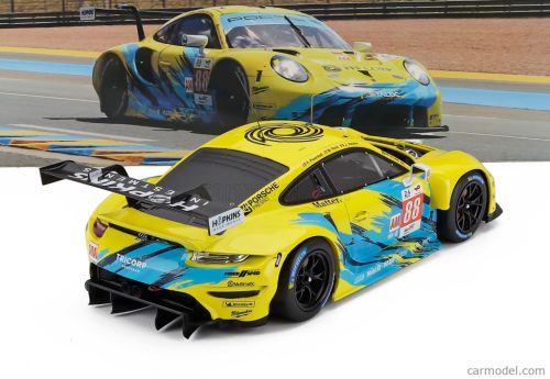 PORSCHE  911 991 RSR-19 4.2L TEAM DEMPSEY PROTON RACING N 88 24h LE MANS 2022 FRED POORDAD - MAXWELL ROOT - JAN HEYLEN  YELLOW LIGHT BLUE