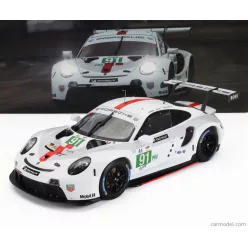   PORSCHE  911 991-2 4.2L TEAM PORSCHE GT N 91 WINNER LMGTE PRO CLASS 24h LE MANS 2022 GIANMARIA BRUNI - RICHARD LIETZ - FREDERIC MAKOWIECKI  WHITE GREY RED