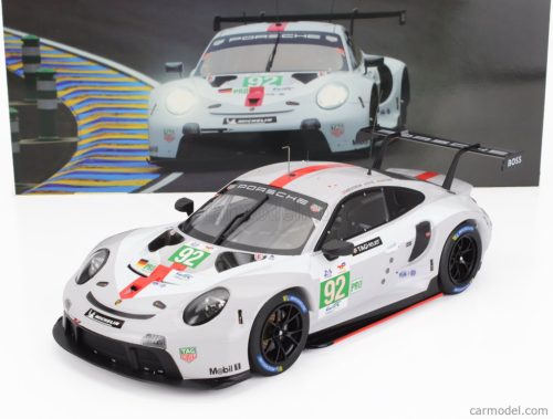 PORSCHE  911 991-2 RSR-19 4.2L TEAM PORSCHE GT N 92 24h LE MANS 2022 MICHAEL CHRISTENSEN - KEVIN ESTRE - LAURENS VANTHOOR  WHITE GREY RED