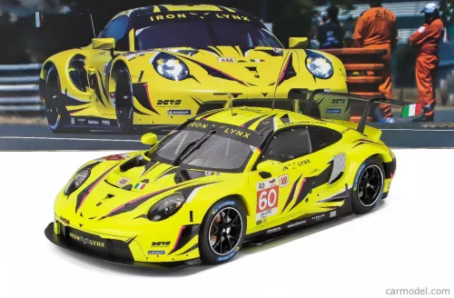 PORSCHE  911 991-2 RSR-19 4.2L TEAM IRON LYNX N 60 24h LE MANS 2023 MATTEO CRESSONI - ALESSIO PICARIELLO - CLAUDIO SCHIAVONI  YELLOW