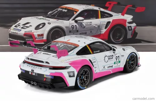 PORSCHE  911 992-2 GT3 TEAM PADERBORN N 91 PORSCHE CARRERA CUP GERMANY SEASON 2025 GIANLUCA TUCCAROGLU  WHITE PINK