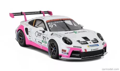 PORSCHE  911 992-2 GT3 TEAM PADERBORN N 91 PORSCHE CARRERA CUP GERMANY SEASON 2025 GIANLUCA TUCCAROGLU  WHITE PINK