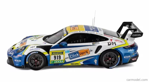 PORSCHE  911 992 GT3 CUP TEAM CLICKVERSICHERUNG.DE N 919 24h NURBURGRING 2025 ROBIN CHRZANOWSKI - KERSTEN JODEXNIS - RICHARD JODEXNIS - PETER SCHARMACH  WHITE BLUE