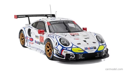 PORSCHE  911 991 RSR PORSCHE GT TEAM N 912 2nd GTLM-CLASS PETIT LE MANS 2018 EARL BAMBER - LAURENS VANTHOOR - MATHIEU JAMINET  WHITE