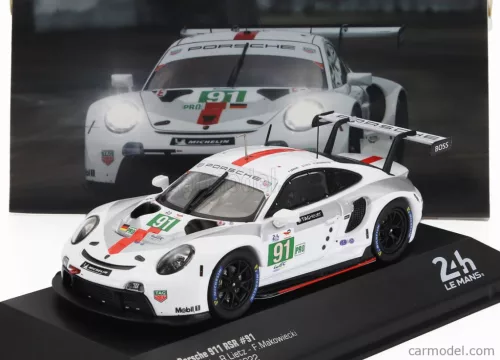 PORSCHE  911 991-2 4.2L TEAM PORSCHE GT N 91 WINNER LMGTE PRO CLASS 24h LE MANS 2022 GIANMARIA BRUNI - RICHARD LIETZ - FREDERIC MAKOWIECKI  WHITE GREY RED