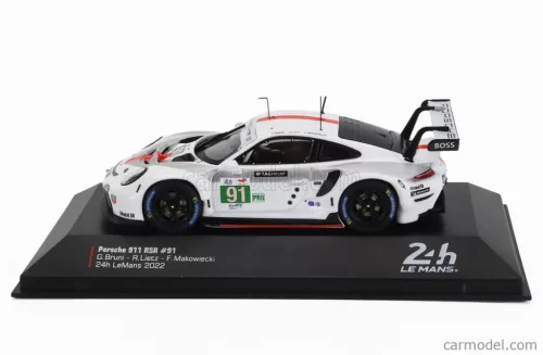 PORSCHE  911 991-2 4.2L TEAM PORSCHE GT N 91 WINNER LMGTE PRO CLASS 24h LE MANS 2022 GIANMARIA BRUNI - RICHARD LIETZ - FREDERIC MAKOWIECKI  WHITE GREY RED