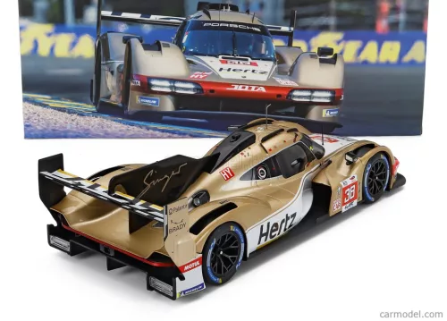 PORSCHE  963 9RD 4.6L TURBO V8 TEAM HERTZ JOTA N 38 24h LE MANS 2023 ANTONIO FELIX DA COSTA - WILL STEVENS - YIFEI YE  GOLD MET WHITE
