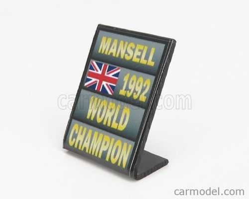 ACCESSORIES  F1  WORLD CHAMPION PLATE PIT BOARD - WILLIAMS FW14B RENAULT N 5 SEASON 1992 NIGEL MANSELL  GREY BLACK YELLOW