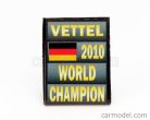 ACCESSORIES  F1  WORLD CHAMPION PLATE PIT BOARD - RED BULL RB5 RED BULL N 5 SEASON 2010 SEBASTIAN VETTEL  GREY BLACK YELLOW