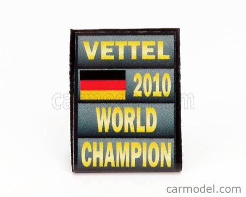 ACCESSORIES  F1  WORLD CHAMPION PLATE PIT BOARD - RED BULL RB5 RED BULL N 5 SEASON 2010 SEBASTIAN VETTEL  GREY BLACK YELLOW