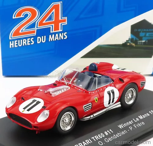 FERRARI  250TR TESTAROSSA 3.0L V12 SPIDER TEAM SCUDERIA FERRARI SPA N 11 WINNER 24h LE MANS 1960 P.FRERE - O.GENDEBIEN