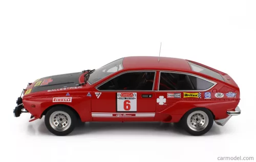 ALFA ROMEO  ALFETTA GT GR.2 (night version) N 6 WINNER RALLY ISOLA D'ELBA 1975 AMILCARE BALLESTRIERI - ENRICO GIGLI  RED BLACK
