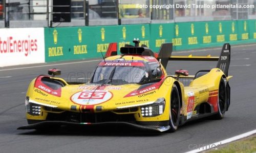 FERRARI  499P 3.0L TURBO V6 TEAM AF CORSE N  83 24h LE MANS 2024 ROBERT KUBICA - ROBERT SHWARTZMAN - YIFEI YE  YELLOW RED