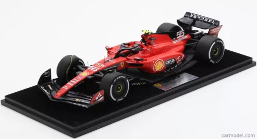 FERRARI  F1  SF-23 TEAM SCUDERIA FERRARI N 55 WINNER SINGAPORE GP 2023 CARLOS SAINZ - CON VETRINA - WITH SHOWCASE  RED BLACK