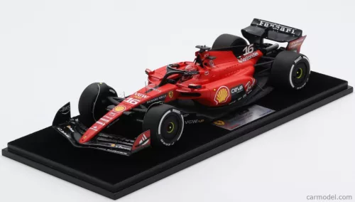 FERRARI  F1  SF-23 TEAM SCUDERIA FERRARI N 16 4th SINGAPORE GP 2023 CHARLES LECLERC - CON VETRINA - WITH SHOWCASE  RED BLACK