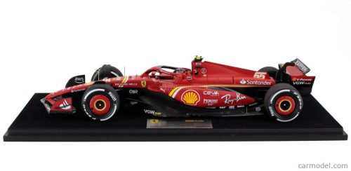 FERRARI  F1  SF-24 TEAM SCUDERIA FERRARI N 55 WINNER AUSTRALIAN GP 2024 CARLOS SAINZ - CON VETRINA - WITH SHOWCASE  RED BLACK