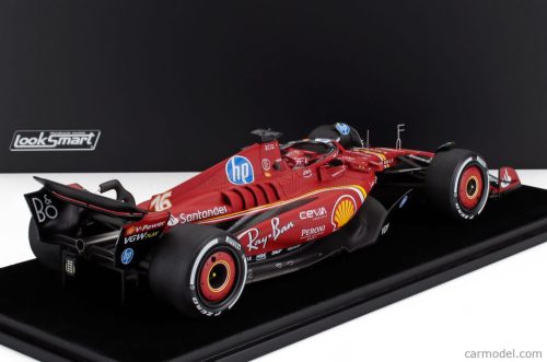 FERRARI  F1  SF-24 TEAM SCUDERIA FERRARI N 16 WINNER MONACO GP 2024 CHARLES LECLERC - CON VETRINA - WITH SHOWCASE  RED WHITE YELLOW