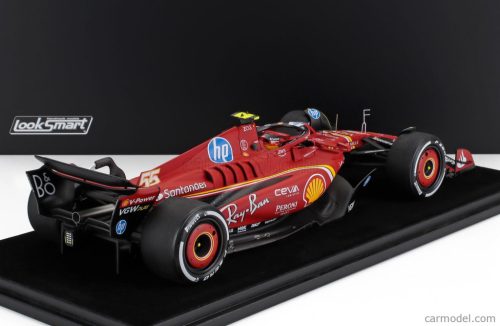 FERRARI  F1  SF-24 TEAM SCUDERIA FERRARI N 55 3rd MONACO GP 2024 CARLOS SAINZ - CON VETRINA - WITH SHOWCASE  RED WHITE YELLOW