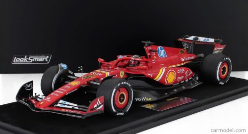FERRARI  F1  SF-24 TEAM SCUDERIA FERRARI N 16 WINNER ITALY MONZA GP 2024 CHARLES LECLERC - CON VETRINA - WITH SHOWCASE  RED WHITE YELLOW