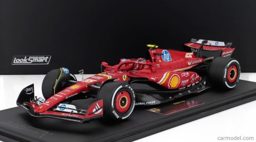 FERRARI  F1  SF-24 TEAM SCUDERIA FERRARI N 55 2nd AUSTIN USA GP 2024 CARLOS SAINZ - CON VETRINA - WITH SHOWCASE  RED WHITE BLACK
