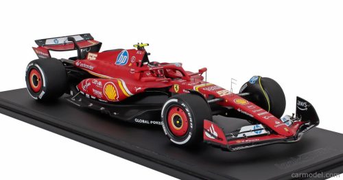 FERRARI  F1  SF-24 TEAM SCUDERIA FERRARI N 55 2nd AUSTIN USA GP 2024 CARLOS SAINZ - CON VETRINA - WITH SHOWCASE  RED WHITE BLACK