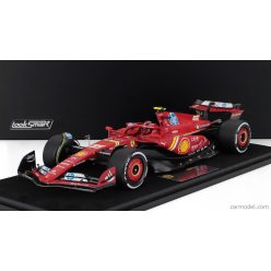   FERRARI  F1  SF-24 TEAM SCUDERIA FERRARI N 55 2nd ABU DHABI GP 2024 CARLOS SAINZ - LAST FERRARI RACE  - CON VETRINA - WITH SHOWCASE  RED WHITE BLACK