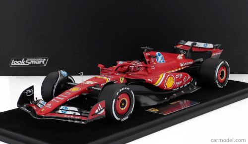 FERRARI  F1  SF-24 TEAM SCUDERIA FERRARI N 16 3rd ABU DHABI GP 2024 CHARLES LECLERC - CON VETRINA - WITH SHOWCASE  RED WHITE BLACK
