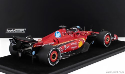FERRARI  F1  SF-24 TEAM SCUDERIA FERRARI N 16 3rd ABU DHABI GP 2024 CHARLES LECLERC - CON VETRINA - WITH SHOWCASE  RED WHITE BLACK