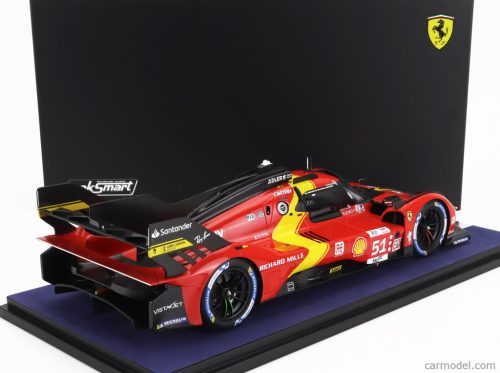 FERRARI  499P 3.0L TURBO V6 TEAM FERRARI AF CORSE N 51 WINNER 24h LE MANS 2023 ALESSANDRO PIER GUIDI - JAMES CALADO - ANTONIO GIOVINAZZI  RED YELLOW BLACK