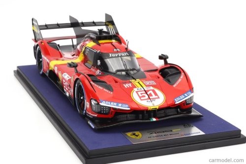 FERRARI  499P 3.0L TURBO V6 TEAM FERRARI AF CORSE N 51 WINNER 24h LE MANS 2023 ALESSANDRO PIER GUIDI - JAMES CALADO - ANTONIO GIOVINAZZI  RED YELLOW BLACK
