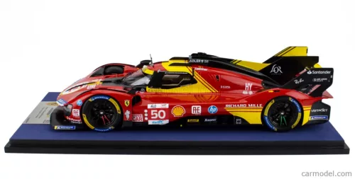FERRARI  499P 3.0L TURBO V6 TEAM FERRARI AF CORSE N 50 WINNER 24h LE MANS 2024 ANTONIO FUOCO - MIGUEL MOLINA - NICKLAS NIELSEN  RED YELLOW BLACK