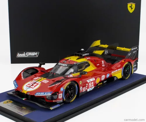 FERRARI  499P 3.0L TURBO V6 TEAM FERRARI AF CORSE N 51 3rd 24h LE MANS 2024 ALESSANDRO PIER GUIDI - JAMES CALADO - ANTONIO GIOVINAZZI  RED YELLOW BLACK