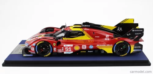 FERRARI  499P 3.0L TURBO V6 TEAM FERRARI AF CORSE N 51 3rd 24h LE MANS 2024 ALESSANDRO PIER GUIDI - JAMES CALADO - ANTONIO GIOVINAZZI  RED YELLOW BLACK