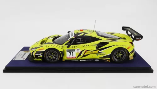 FERRARI  488 GT3 EVO 3.9L TURBO V8 TEAM IRON LYNX N 71 3rd 24h SPA 2022 ANTONIO FUOCO - DAVIDE RIGON - DANIEL SERRA - CON VETRINA - WITH SHOWCASE